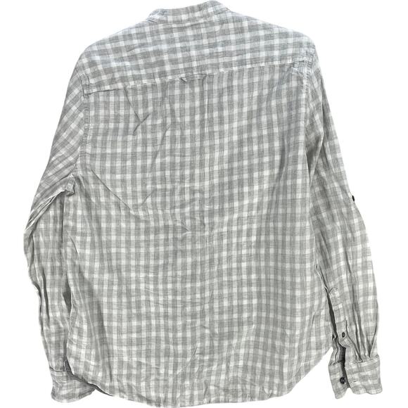 Michael Bastian Button Up Shirt Mens Size Medium M Gray White Plaid 100% Cotton - Picture 2 of 7
